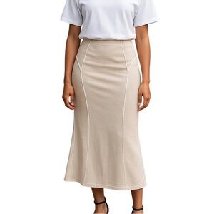 NWOT Topshop Cream Mermaid Midi Skirt - US Size 6 - Brand New!